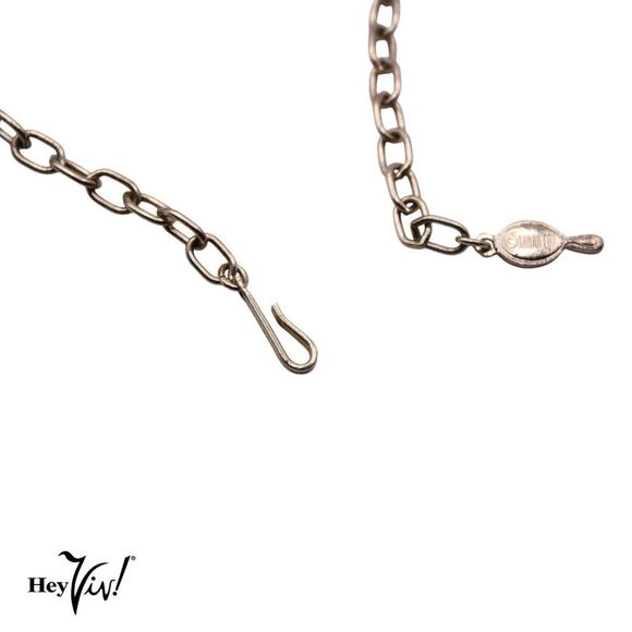 Vintage Sarah Coventry Necklace Signed Two Tone Choker 16 1/2" Long - Hey Viv - Picture 6 of 7